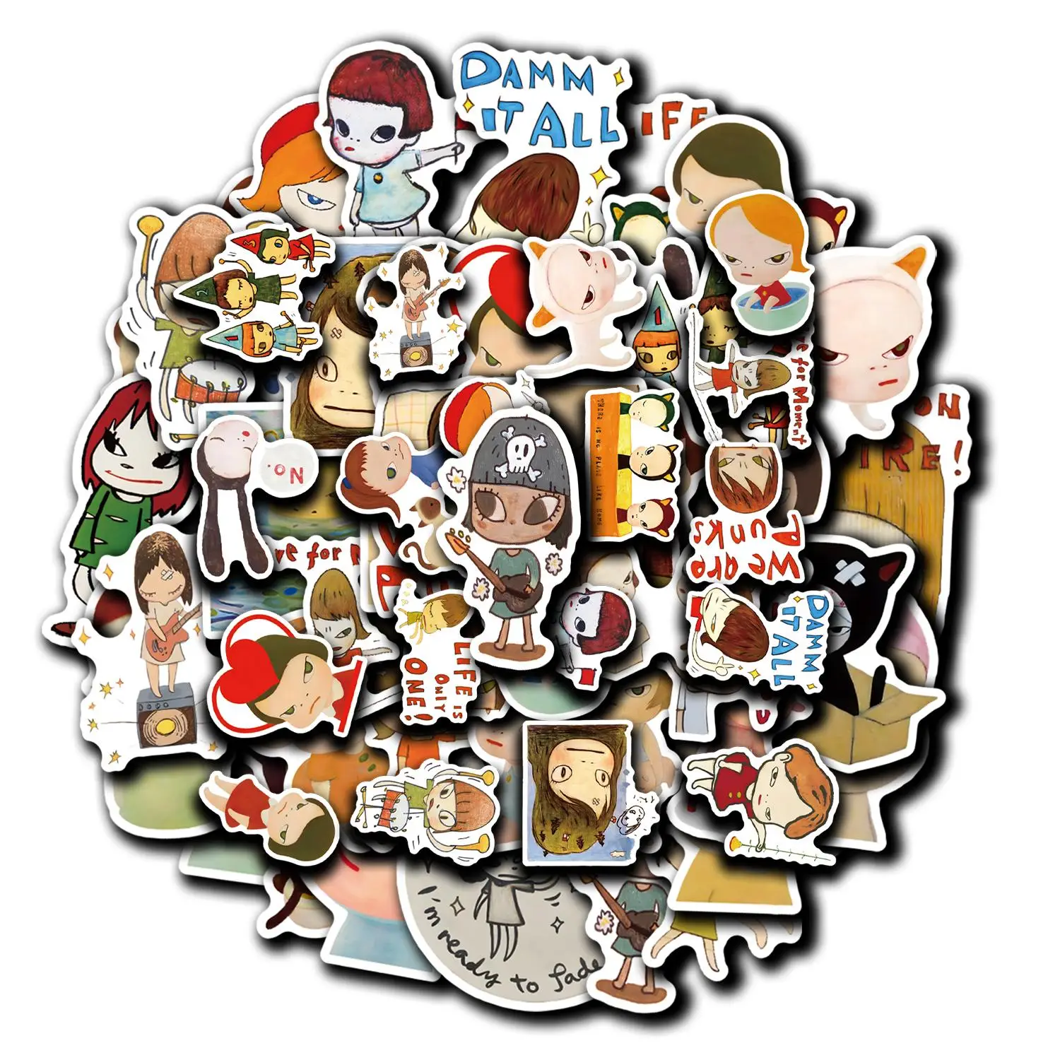 Cartoon Girl Pattern Sticker, 49pcs/set Cute Cartoon Sticker, DIY Decorative Sticker for Scrapbooking, Journaling, Gift Wrapping