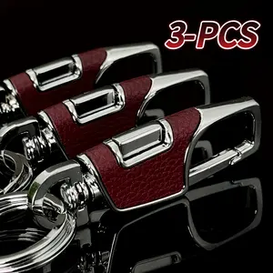 3-Pcs Metal Construction Keychain with Detachable Key Rings, Stainless Steel Keychain, Gift for Men & Women, Business Oriented Accessories for Daily Use, Practical Stylish Keychain for Car Keys, Travel Essentials, Keychain Parking Key