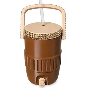Aesthetic Rhinestone 12oz Can Koozie |  Lightweight 3D Printed Drink Holder with Straw & Lid | Reusable Beverage Holder | Decorative Novelty Drink Drinkware |  Handmade Event Accessories (Drink Not Included)