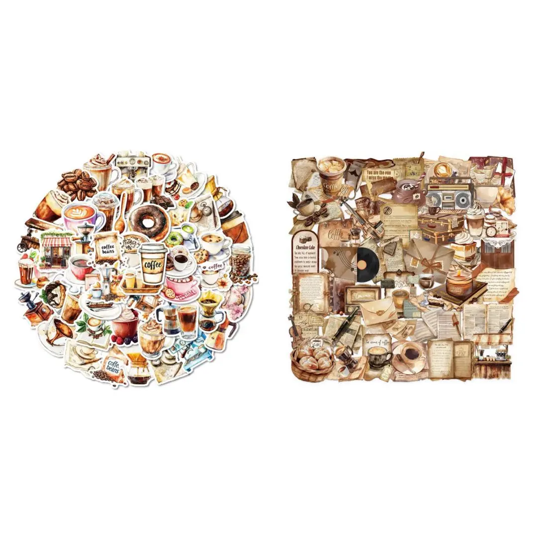 Sticker and Paper Material Pack for Junk Journaling, Scrapbooking, and Mixed Crafts