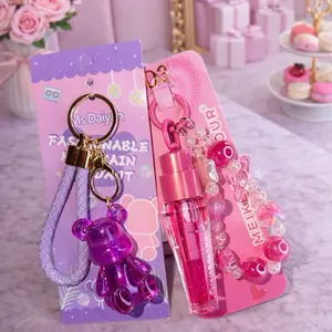 Cute Lip Gloss Keychain Set – 2 Pieces
