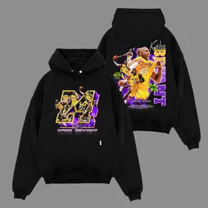Vintage Kobe Bryant Basketball Graphic Hoodie, Retro Black Mamba #24 Legend Cotton Pullover, Los Angeles Hoops Champion Oversized Washed Streetwear Hoodie, Y2K Basketball Fan Gift for Men Women and Classic Hoops Collectors