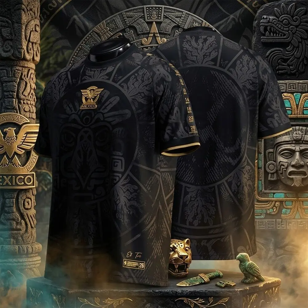 Black Version Mexico Heritage Jersey (2026WC Edition) Full Size Youth, Adult  - Premium Embroidered Crest – High-Quality Breathable Cotton, Moisture-Wicking, Lightweight & Comfortable All Day