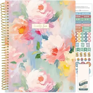 bloom daily planners 2025 (8.5" x 11") Calendar Year Day Planner (January 2025 - December 2025) - Weekly\/Monthly Dated Agenda Organizer with Stickers & Tabs - Painted Peonies
