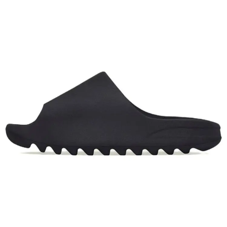 Onyx Slides, Minimalist and Sporty Chic Molded Sandals for Casual All Seasons Wear - Style HQ6448, Eva, New, No Heel