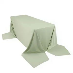 Scuba Rectangular 90"x156" Tablecloth Sage Green - Wrinkle Free, Stain Resistant & Seamless Table Cover
