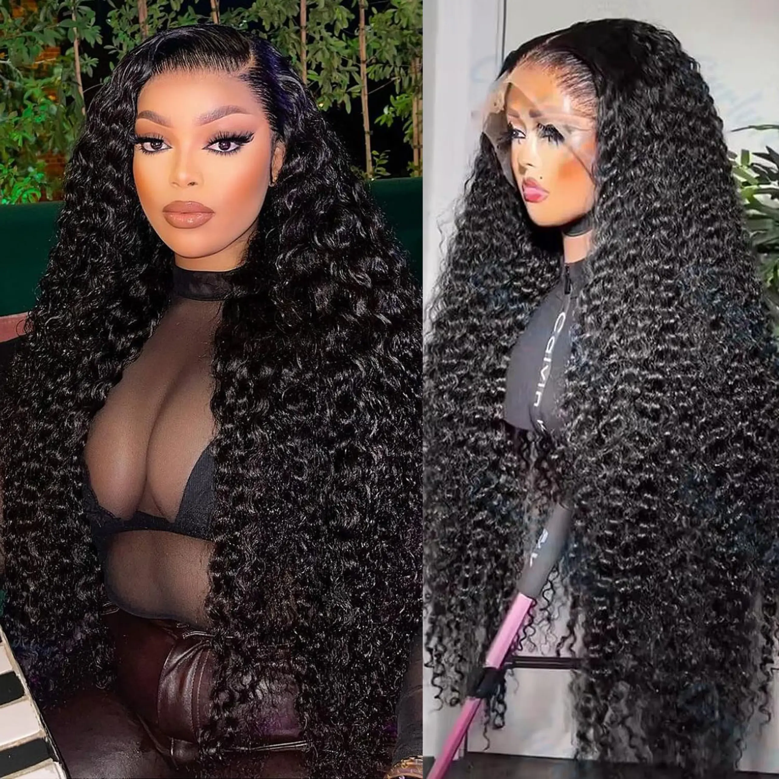 Lemoda 200% Density 15A Virgin 13x6 Full Lace Frontal Wig Human Hair 13x4 Water Wave density Human Hair HD Transparent Curly Front Wigs summerwins