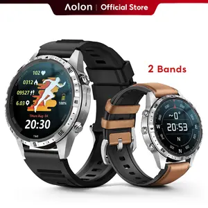 Aolon GT5 Pro Spring Smartwatch with a 1.6-inch HD display, multifunctional fitness tracking, waterproof design, Bluetooth calling, black wearable, designed for men.