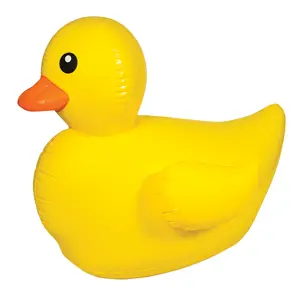 GIANT Inflatable Yellow Ducky Float 57" Pool Toy for Kids Birthday Parties & Outdoor Fun Durable Vinyl Construction Party Prop