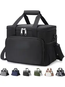 Medium Lunch Bag Insulated Lunch Box Soft Cooler Cooling Tote for Adult Men Women, Black 12-Can (9L)