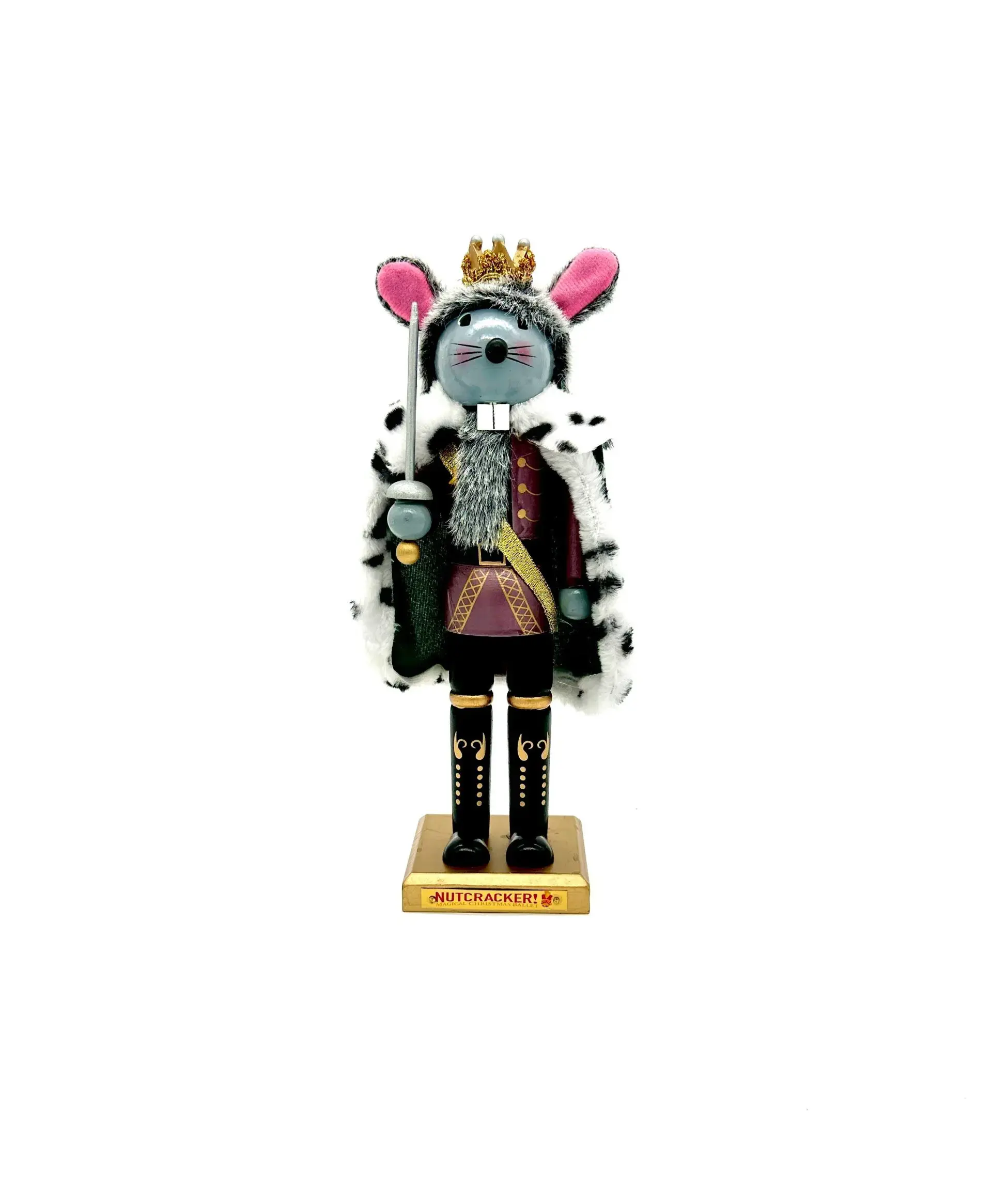 Nutcracker! Magical Christmas Ballet - 2023 Classic  12" Rat King Wooden Nutcracker