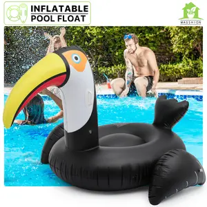 Giant Toucan Inflatable Ride On Pool Float, Blow Up Pool Floatie with Dual Handles, Swimming Floating Raft, Summer Party Decoration Toys for Adults