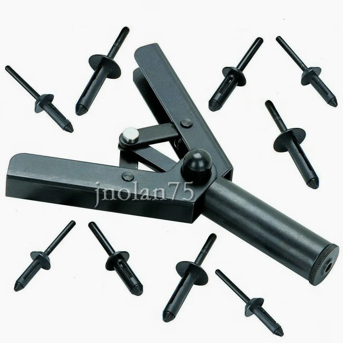 Industrial Plastic Poly Rivet Gun Tool Kit - 41-Pack Quick-Set Hand Riveter, Hardware Tool for Repairs, Clamps Solid Rivets, Clamping Solid Rivets