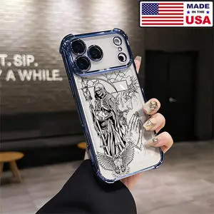 Santa Muerte Grim Reaper Jesus Owl Aesthetic Design Pattern Casing For iPhone 17 16 15 14 13 12 Samsung 22 23 24 25 Plus Pro Max Ultra Soft Silicon TPU Shockproof Protector Vintage Unique Fashion Mobile Phone Case