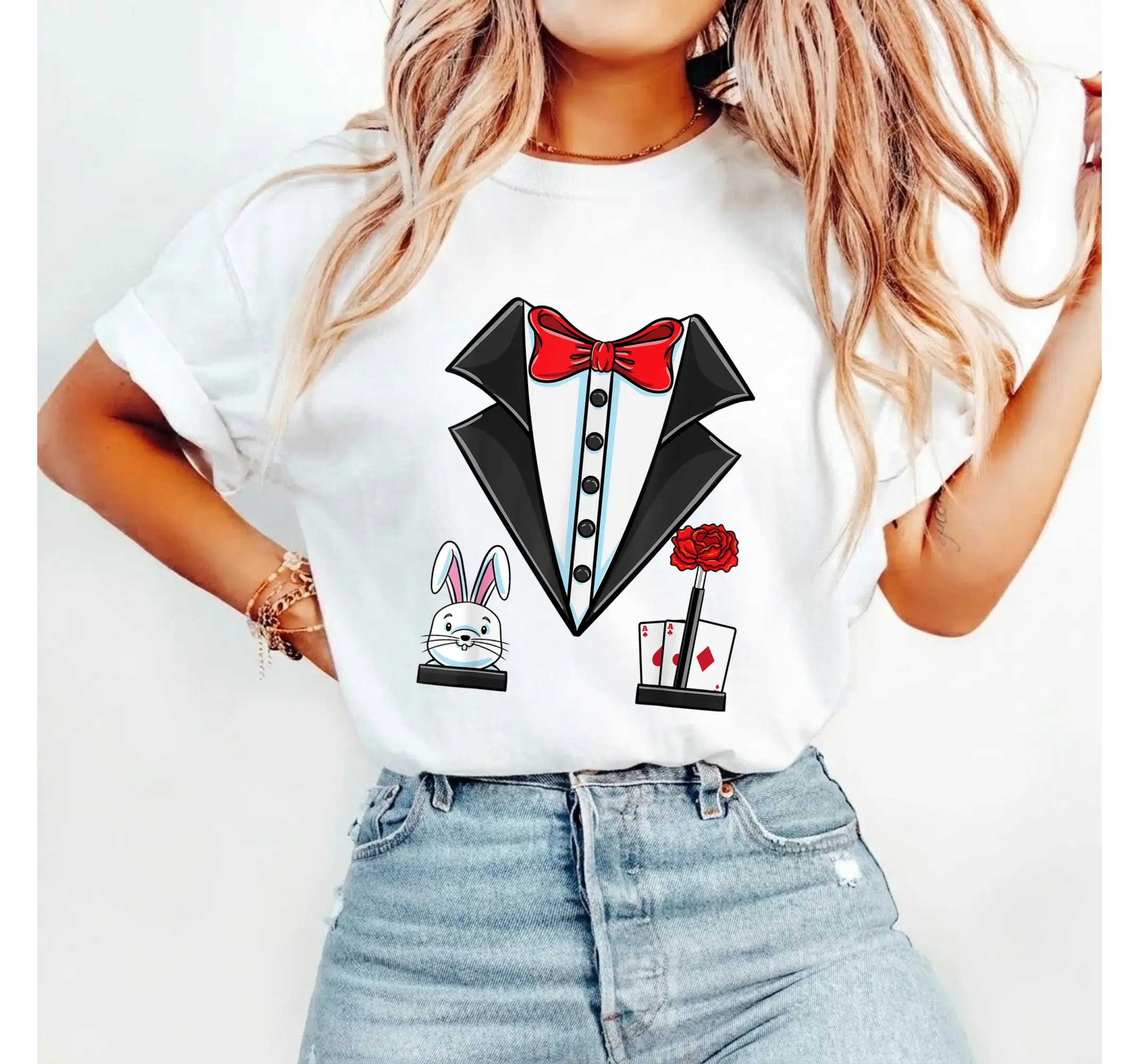 Halloween Magician Costume Shirt Illusionist Graphic Tee Easy Magic Outfit