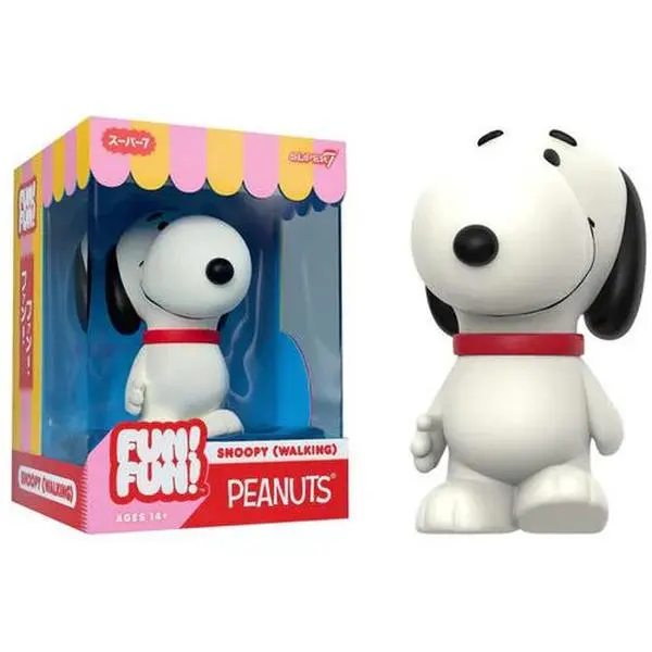 Super7 Peanuts FUN! Wv2 New Walking Snoopy Collectible Action Figurine - Comics Themed 2-Part Soft Vinyl Statue
