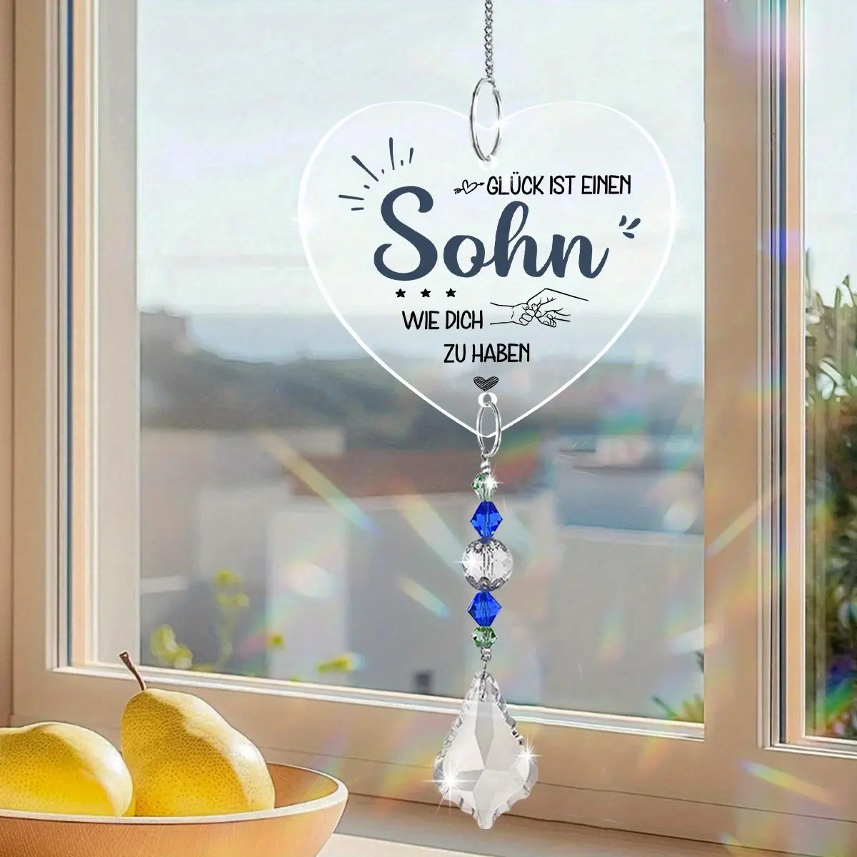 1pc Hanging Ornament, Full of Affection, Gratitude and Sincere Appreciation, Crystal Sunlight Catcher Home Decor, Perfect Gift for Birthday, Wedding, Anniversary, Graduation Gift, Christmas, Mother's Day and Father's Day Gift.