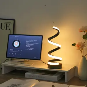 1pc Spiral Led Desk Lamp, Modern Nightstand Lamps, USB Powered, Three Color Modes, Ideal for Bedroom Study Room Living Room Decor, Bright Shine Design