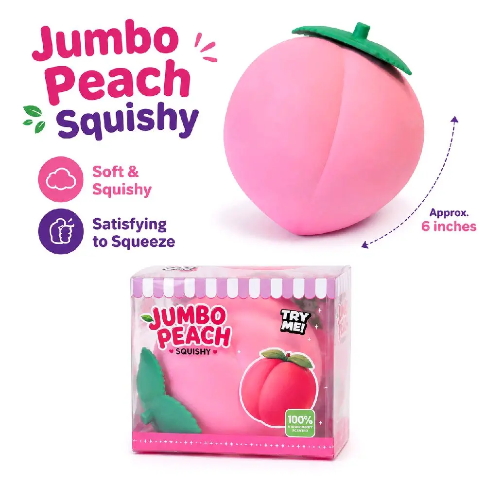 Jumbo Peach Squishy Toy – Soft peach stress relief toy