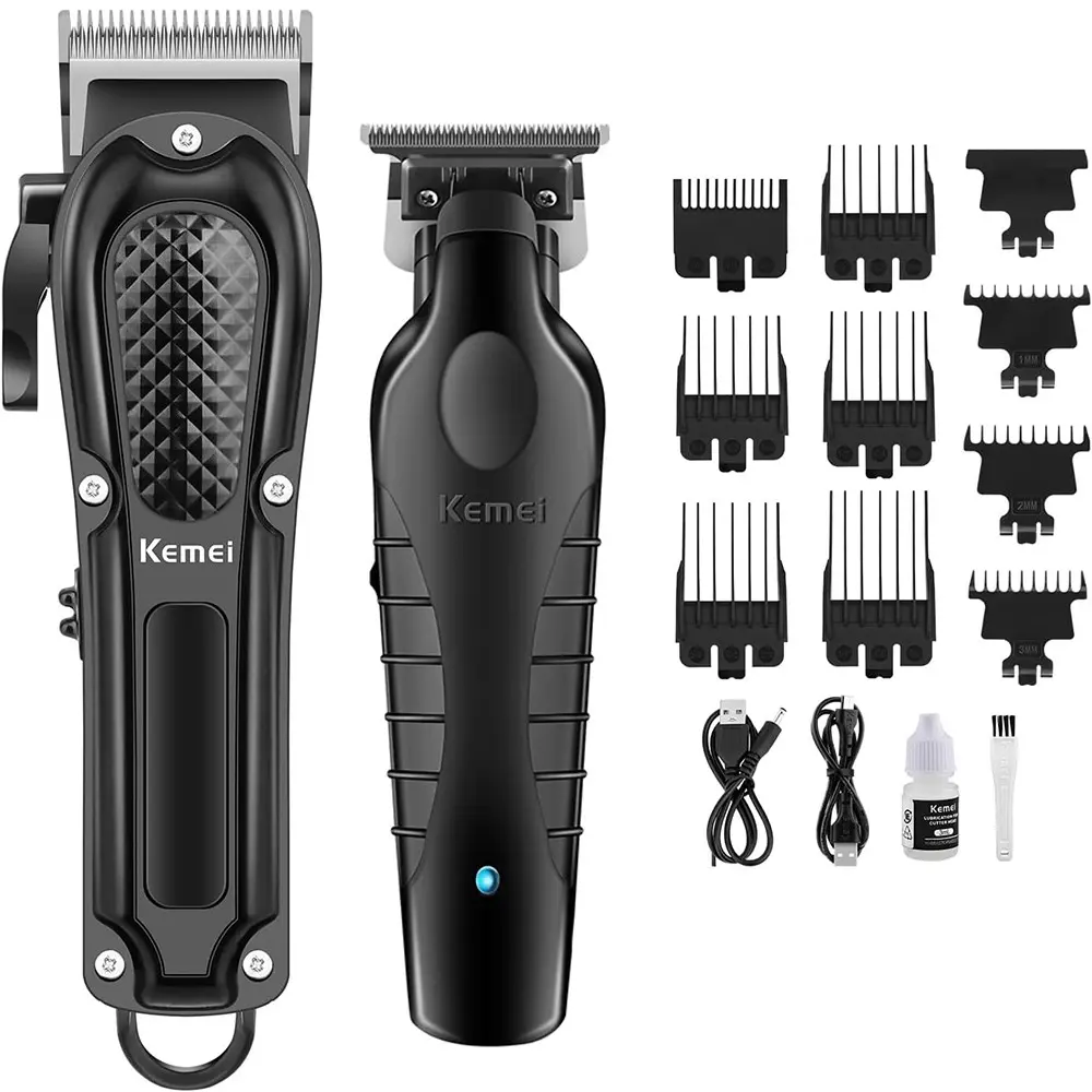 Professional Men's Electric Hair Clipper Kit Km-2296 & Km-2299, High-Quality Barber Clippers Set Trimmer Kit for Styling, Durable Design for Salon Use