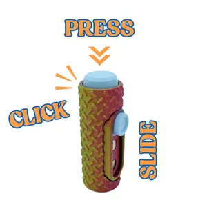 2 in 1 Fidget Toy Smooth | Magnetic Slider Press, & Click | Custom Personalization | 3D Printed Tactile Toy for Adults, Kids & Individuals with ADHD, Anxiety, & Sensory Needs