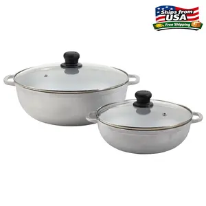 IMS 2.5/7.0qt Cast Aluminum Caldero 2pc Set with Glass lid - 22/30cm