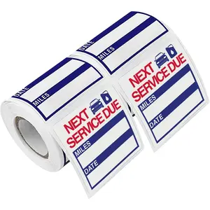 2" x 2" Oil Change Stickers, 300 Sitckers Per Roll, Auto Service Reminder Sticker Roll, Next Service Due Sticker Labels, Removable Vinyl Stickers for  Windows Windshield 2 rollls