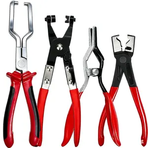 Professional Hose Clamp Kit 4Pcs, Fuel Line Pliers Set, Includes Disconnecting Pliers, Crimping Plier, Cutting Plier, And Wire Strippers for Tackle Wiring, Electrical Repairs, Auto Maintenance