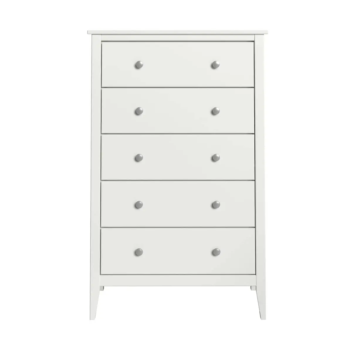 212 MAIN Classic White Pine Wood 5-Drawer Dresser - Sturdy Base, Smooth Finish, Indoor Furniture Storage Solution