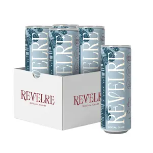 Revelre Berries & Cream Functional Social Tonic with Ketones & Adaptogens - Mindful Blend for Focus & Calm - Non-Alcoholic Energy Boost Beverage - 12 oz (4 Pack)