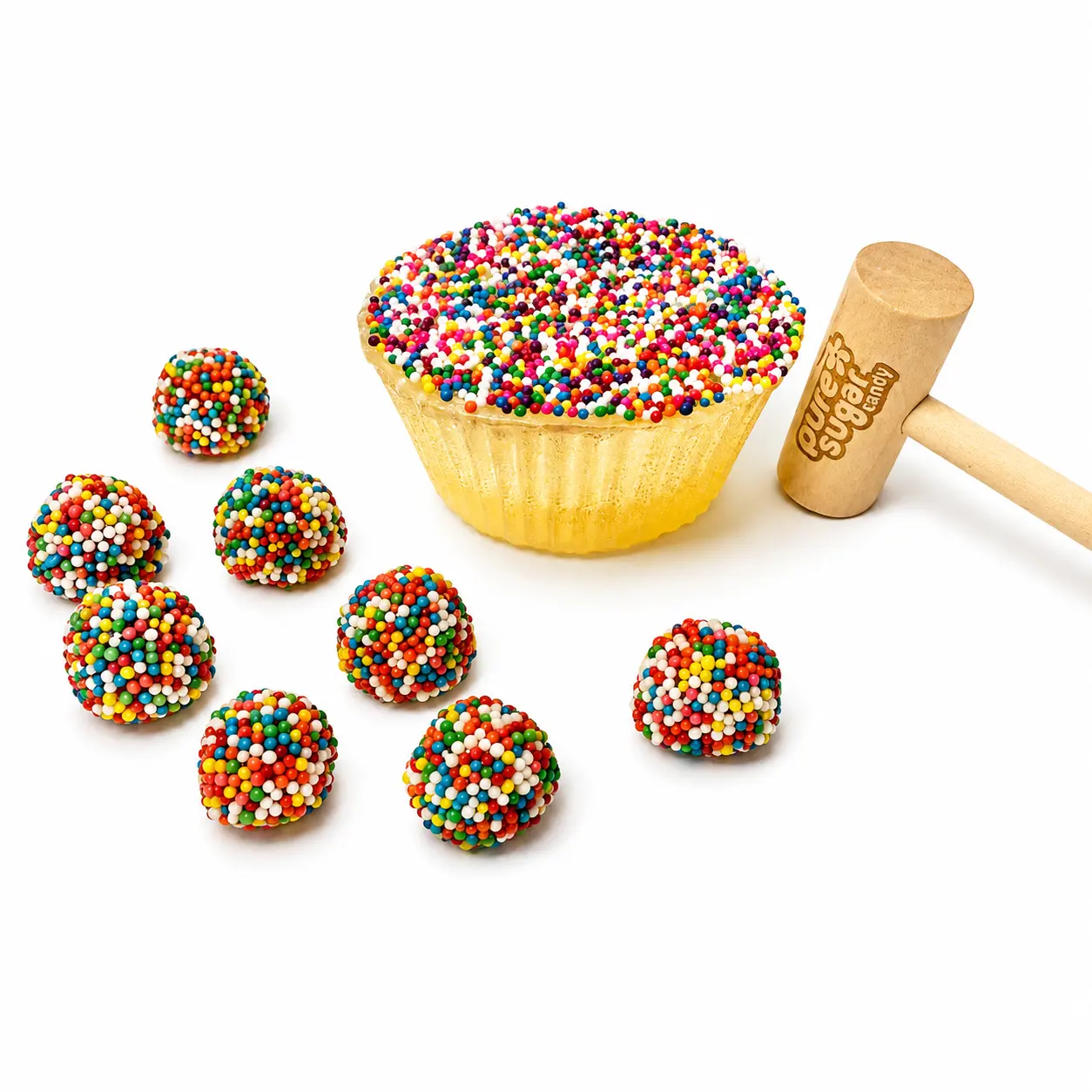 Hard Candy Dot Cake with Confetti Gummies