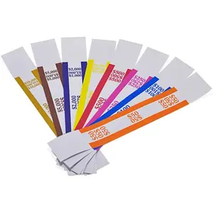 L LIKED Pack of 400 Money Band Bundles Self Sealing Currency Straps for Bill Wrappers (50 of Each - 400 Assorted)