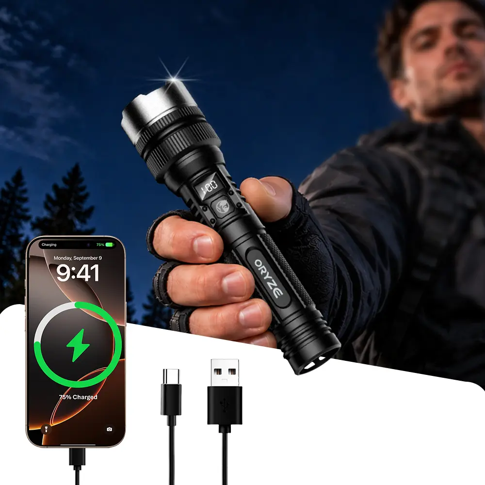 Lighting LED Flashlights High Lumens(PowerBank)Rechargeable Small Flashlight, Small Flashlight, Waterproof, Adjustable Focus Flash  Light for Outdoor, Emergency,  Tactical & Camping Accessories  TikTokShopFallDealsForYou