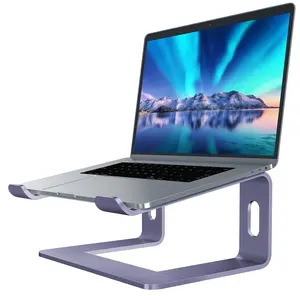 Laptop Stand, Aluminum Computer Riser, Ergonomic Laptops Elevator for Desk, Metal Holder Compatible with 10 to 15.6 Inches Notebook Computer, Purple