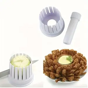 1 Set Home Onion Slicer, Onion Blossom Maker - All-in-One Blooming Set W Core Cutter & Knife Guide - Make Restaurant Style Fried Onion Blossoms At Home- Durable, Reusable, Kitchen Gadget, Kitchenware, Vegetable Cutter Tool, Fried Onion Appetizer