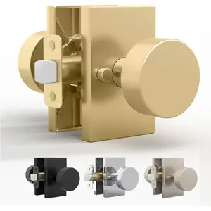 Laura Privacy Door Knob for Hallway, Closet and Reversible Door Knobs, Fits All Standard Door Sizes, Screws Included - Brass (1 Pack)
