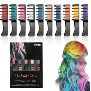 Hair Chalk Comb 10 Colors Temporary Hair Dye Marker Gifts for Adults for Birthday Party, Cosplay