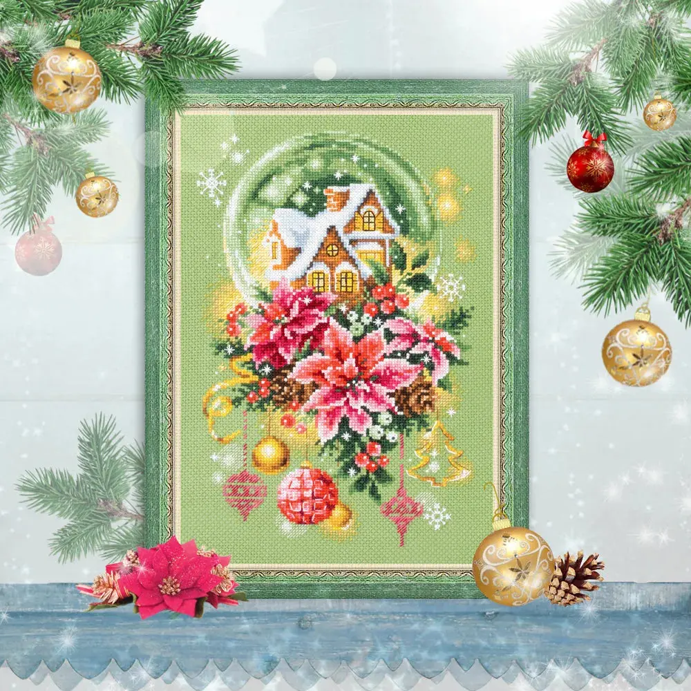 Snow Globe Counted Cross Stitch Kit by Magic Needle 540-672