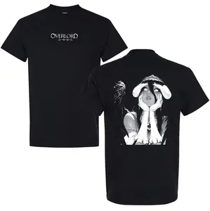 Women's Albedo Overlord Anime Print Short-Sleeve Round Neck T-Shirt - Unisex Oversize Comfortable Stretch Heavyweight Cotton Fabric, Stylish Light Streetwear Manga Top for Office Wear