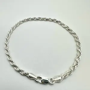 925 Sterling Silver Rope Bracelet – Italian Style Elegance
