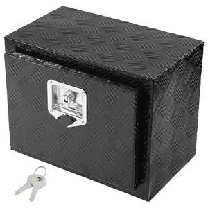 VEVOR Underbody Truck Box, 18" x 12" x 14" Pickup Storage Box, Heavy Duty Aluminum Diamond Plate Tool Box with Lock and Keys, Waterproof Trailer Storage Box with T-Handle Latch for Truck, Van, Trailer