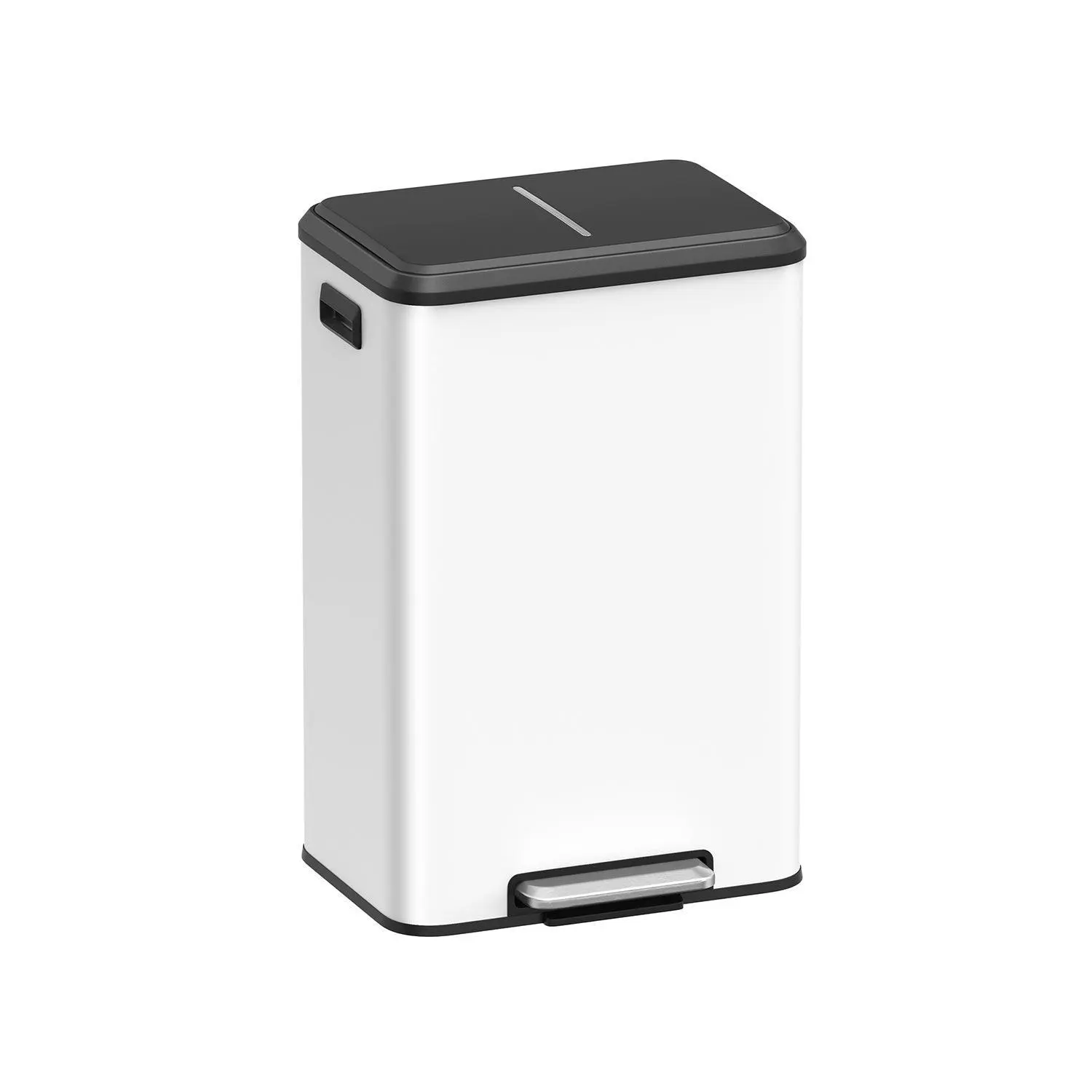 10.5-Gallon Step Kitchen Trash Can Cloud White