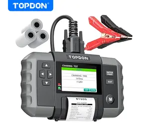 TOPDON BT600 Car Battery Tester 12V/24V with Built-in Printer 100-2000CCA Range 3.5" Screen for Automotive Diagnostics