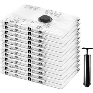 12  Vacuum Storage Bags, Compression Packing Seal Space Saver Cubes for Clothing Bedding Comforters Blankets Pillows
