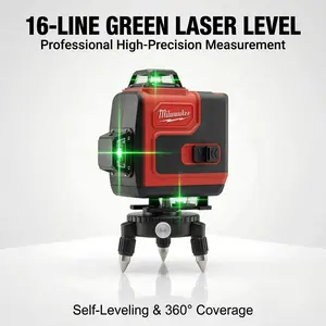 Milwaukee 16 Line Laser Level Kit With Battery Charger Construction Tools For Mechanics Magnetic Base High Accuracy