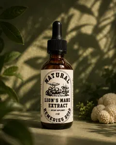 Lion’s Mane Extract - Natural Dietary Supplement - Edible for Health & Wellness - Ideal for Fitness and Supplementation