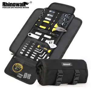 Rhinowalk Motorcycle Tool Roll, Saddlebag, Bumper Bag, Handlebar Bag, Side Bag for Riding, Outdoor Travel, Maintenance Storage Bag, Motorcycle Additions Without Tools