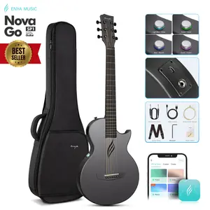 【Enya Nova Go SP1 Travel Guitar】Carbon Fiber Guitar 35" Acoustic Electric – Lightweight One-Piece Body guitar for beginners, Outdoor Camping & Beach, All-Weather Portable with Built-in Effects, USB Recording, Bluetooth Speaker，#Summervibes