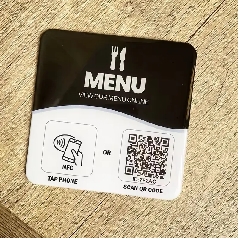 NFC Tap to View Digital Menu for Restaurants Barber Shop Epoxy NFC Menu ...
