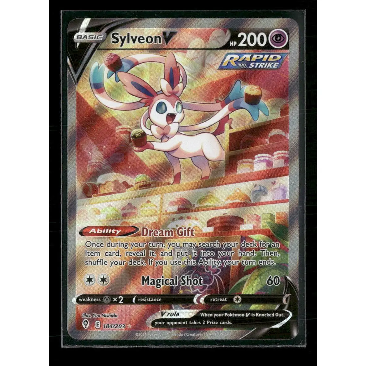 SWSH07: Evolving Skies Sylveon V (Alternate Full Art) #184/203